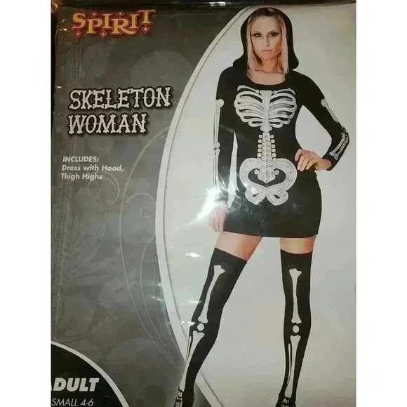 Spirit Halloween Dresses & Skirts - Skeleton Dress with Hood